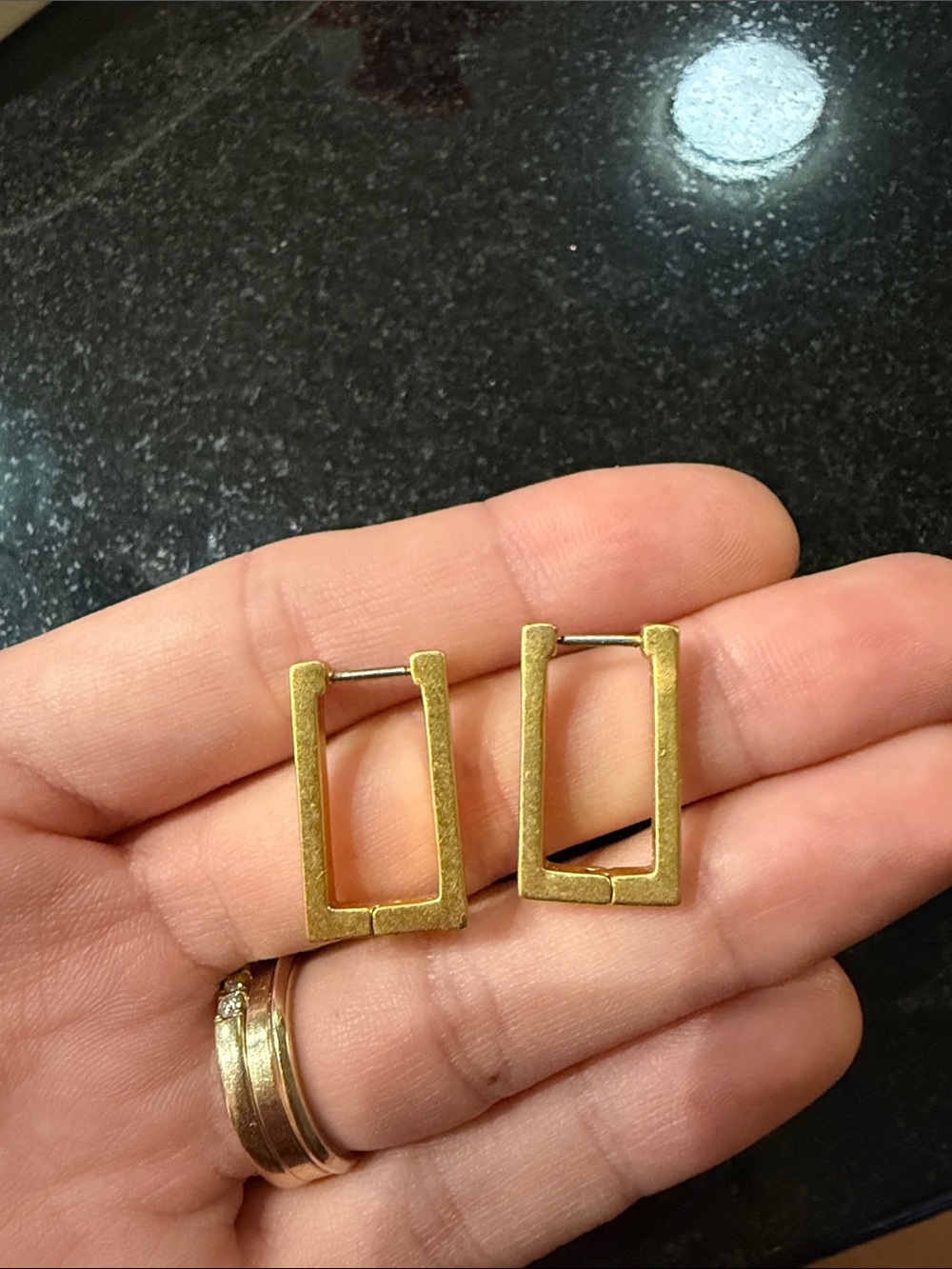 Madewell Gold Rectangular Hoop Earrings
